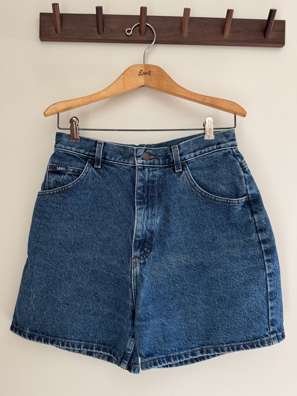 Lee Vintage Mid Wash Hi-Rise Denim Shorts, Size 28